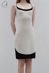 SWAYING/KNIT contrasting color collar vest skirt SW23SS2L02 meters gray PS57